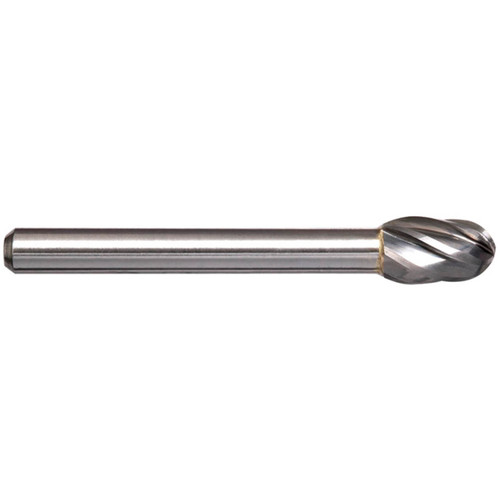 Alpha 3/8x5/8 Oval Shape Carbide Burr 1/4 Shank Aluminium Cut