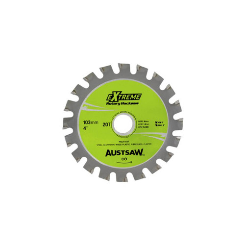 Austsaw - 103mm (4in) Rotary Hacksaw Blade - 16mm Bore - 20 Teeth