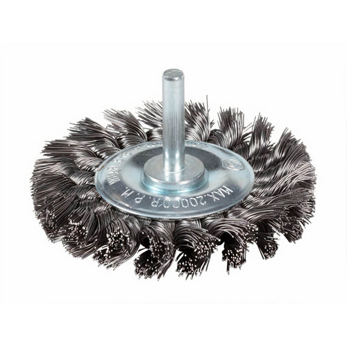 70x10mm 6mm Shaft T/Knot Steel Spindle Wheel Brush
