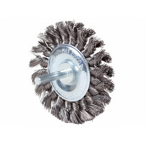 70x10mm 6mm Shaft T/Knot Steel Spindle Wheel Brush