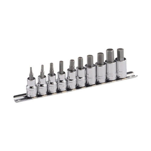 Genius 3/8 Dr Hex Bit Socket Set Metric 10pce