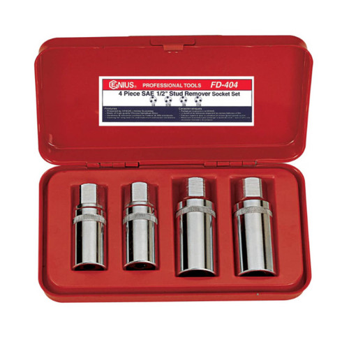 Genius 1/2 Dr 6-12mm Stud Remover Socket Set Metric 4pce