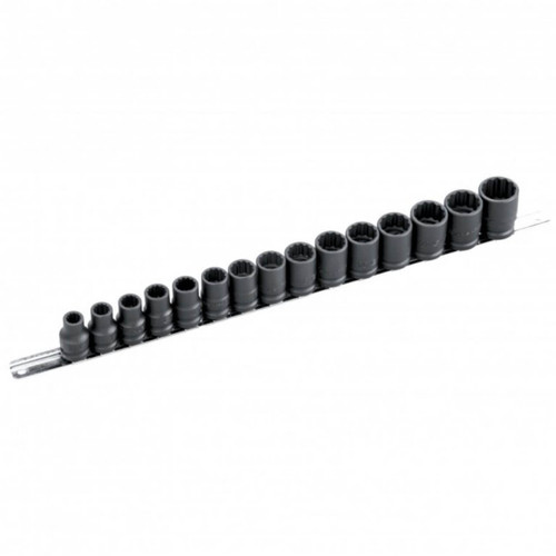 Genius 1/2 Dr 10-24mm 12 pt C/V Thin Wall Impact Socket Set Metric 15pce