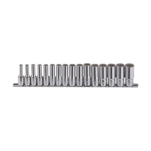Genius 6-21mm 3/8 Dr 12pt C/V Deep Hand Socket Set Metric 16pce