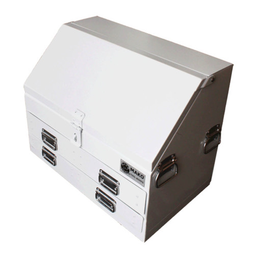 Mako Angled Front 2 Drawer Ute Box White 702x404x585mm