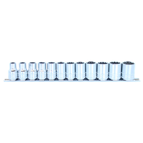 SP Tools 1/2 Dr 6pt Socket Rail Set Metric 12pce
