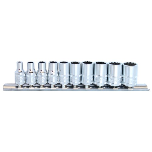 SP Tools 1/4 Dr 12pt Socket Rail Set Metric 10pce