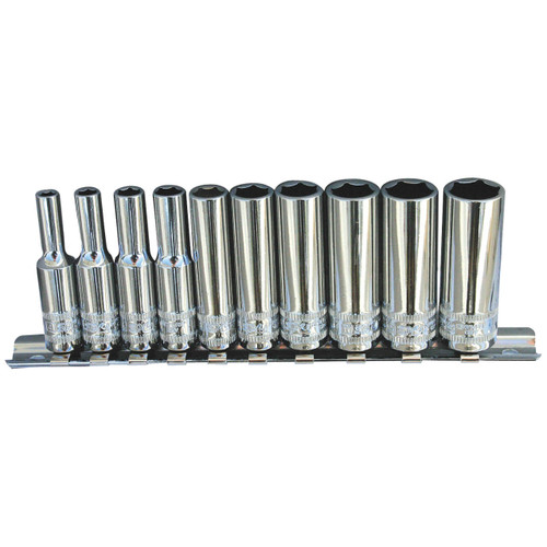 SP Tools 1/4 Dr 12pt Deep Socket Rail Set Metric 10pce