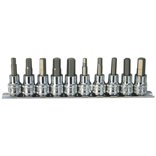 SP Tools 3/8 Dr Inhex Socket Rail Set Metric & Imperial 10pce