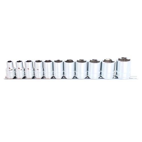 SP Tools 1/2 Dr 6pt Hand Socket Rail Set Imperial 11pce