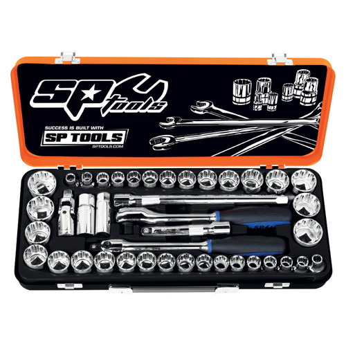 SP Tools 1/2 Dr 12pt Socket Set Metric & Imperial 41pce