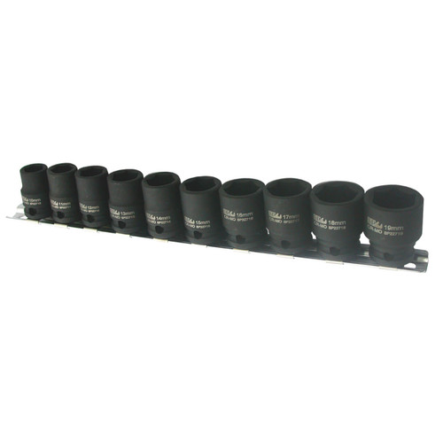SP Tools 3/8 Dr 6pt Impact Socket Rail Set Metric 10pce
