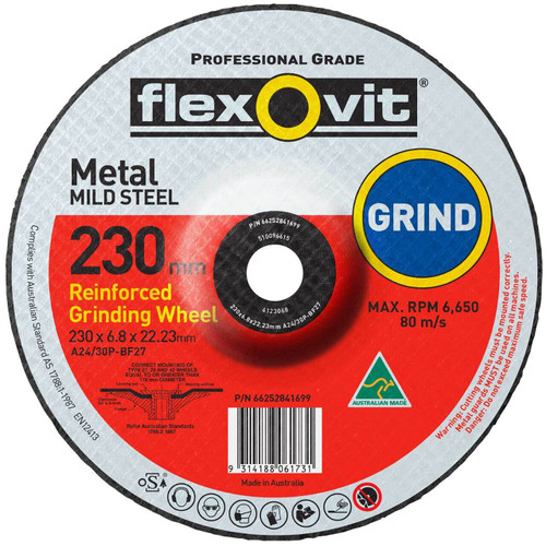 Flexovit A24/30P 230x6.8x22 GP Metal Grinding Disc 10/box