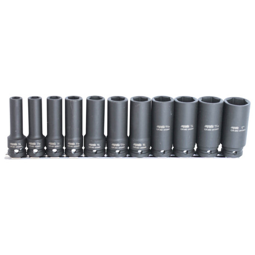 SP Tools 1/2 Dr 6pt Deep Socket Rail Set Imperial 11pce