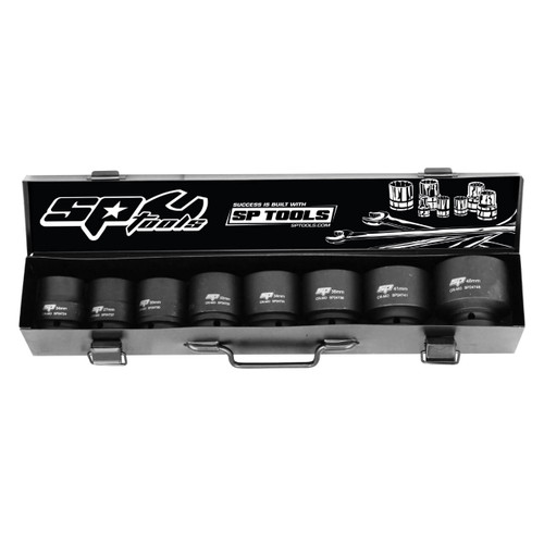 SP Tools 3/4 Dr 6pt Impact Socket Set Metric 8pce