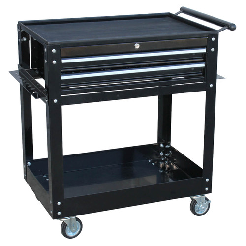 SP Tools 2 Drawer Custom Series Tool Trolley Black