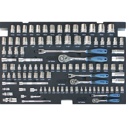 SP Tools Metric & Imperial Sockets & Accessories In Foam Tray 103pce
