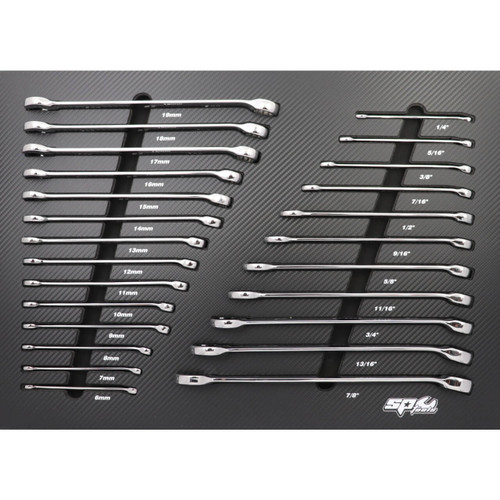 SP Tools ROE MotorSport Quad Drive Spanners In Foam Tray 25pce