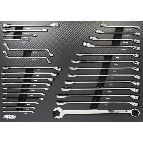 SP Tools Metric Tech Series Spanners In Foam Tray 29pce