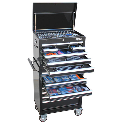 SP Tools 15 Drawer Custom Roller Cabinet & Tool Kit Metric & SAE 629pce
