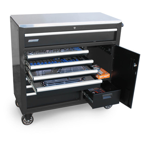 SP Tools 8 Drawer Custom Roller Cabinet Metric & SAE 360pce Black