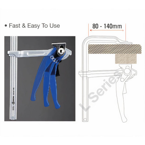Trademaster 400 x 120mm 550kg Quick Action Lever Clamp