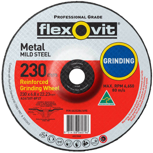 Flexovit A24/30T 230x6.8x22 GP Metal Grinding Disc 10/box