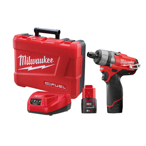 Milwaukee M12 Fuel Cordless 1/4 Hex 2-Speed Screwdriver Kit