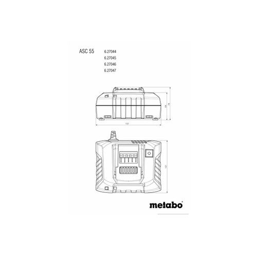 Metabo ASC 55 12V - 36V Air-cooled Slide-on Battery Pack Charger