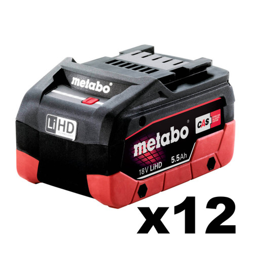 Metabo 5.5 LiHD BOX 18V LiHD Battery Pack 5.5 Ah Bulk 12