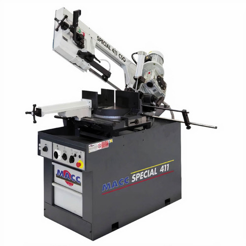 Macc Bandsaw, 300mm Cap, Swivel Head, Dual Mitre, Variable Speed 240V, Hyd Downfeed