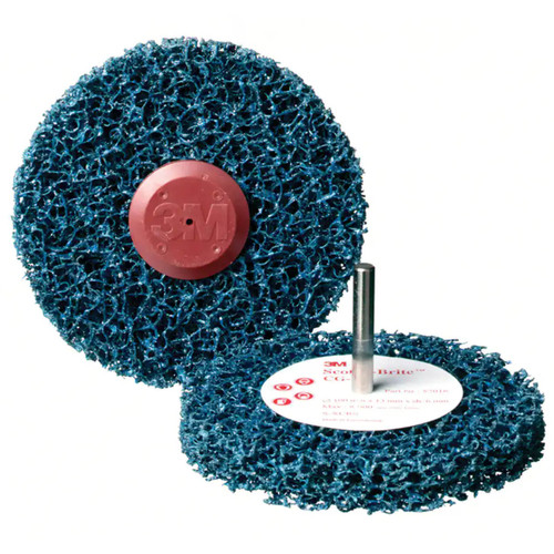 3M Scotch-Brite 125x25mm 6mm Shaft Clean & Strip Disc GP Blue XCRS
