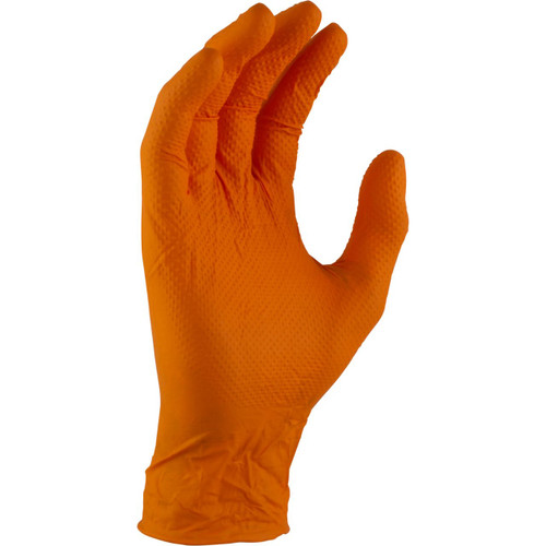 'Orange Shield' Heavy Duty Nitrile with Diamond Grip. Box 100