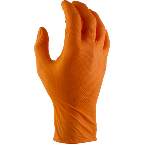 'Orange Shield' Heavy Duty Nitrile with Diamond Grip. Box 100