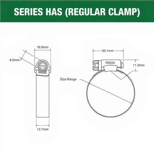 Tridon Hose Clamp All Stainless 11-22mm 10pk