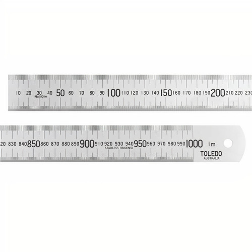 Toledo 1000mm Stainless Steel Singled Sided Rule Metric