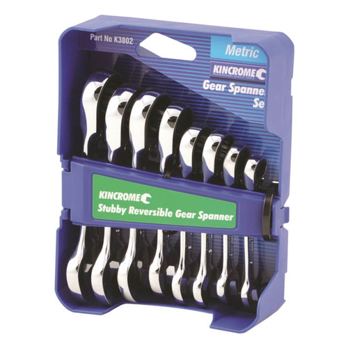 Kincrome Combination Stubby Gear Spanner Set Metric 8pce