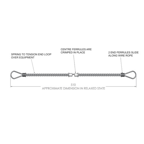 Minsup Safety Whipcheck - Steel - Hose To Hose - Galvanised - 3/8” - 1/1-4” - S