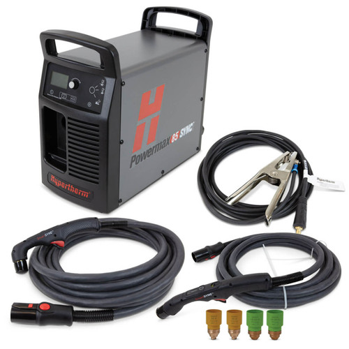 Hypertherm Powermax85 SYNC Hand Plasma Cutter 415V, 75 deg & 15 deg 7.6m (25') Torches