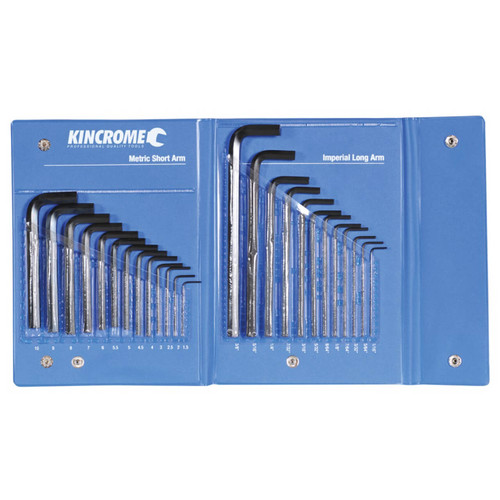 Kincrome Imperial & Metric Hex Key Wrench Set 25pce