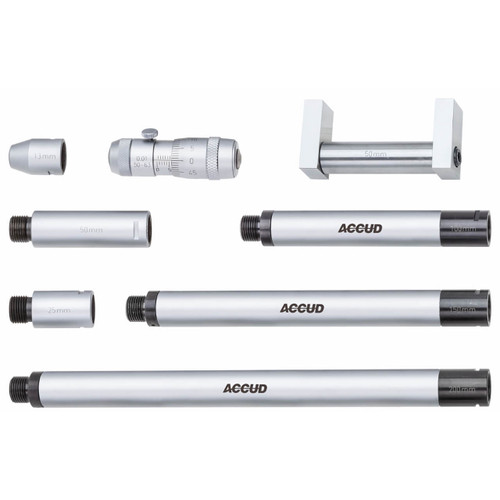 Accud 50-300mm Metric Tubular Inside Micrometer Set