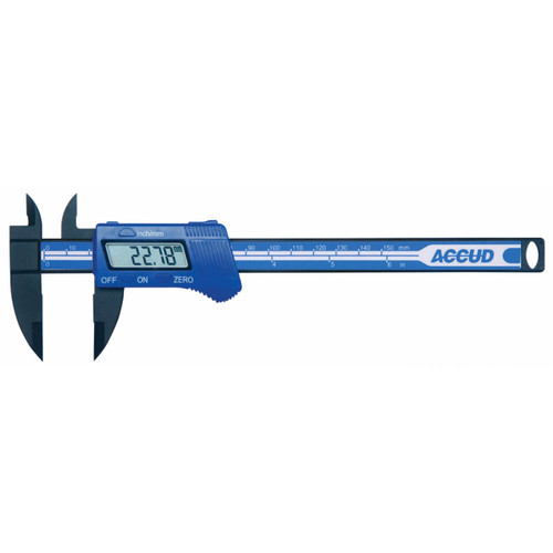 Accud 0-150mm/0-6'' Plastic Digital Caliper