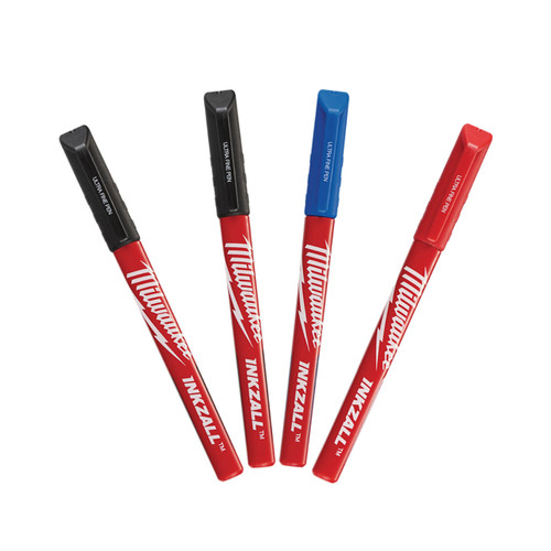 Milwaukee Inkzall Colour Ultra Fine Point Pen 4pk