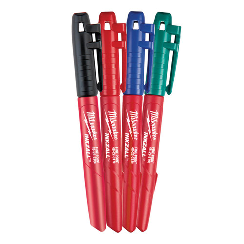 Milwaukee Inkzall Colour Fine Point Marker 4pk