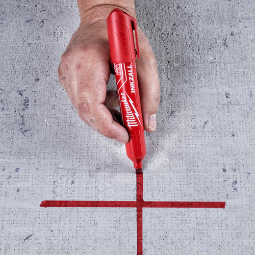 Milwaukee Inkzall Red Large Chisel Tip Marker 12pk