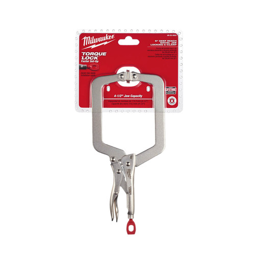 Milwaukee Torque Lock 228mm Deep Reach C-Clamp Swivel Jaw Locking Pliers