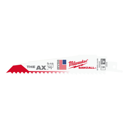Milwaukee Sawzall 150mm 5tpi The Ax Wood Demolition Reciprocating Saw Blade 5pk
