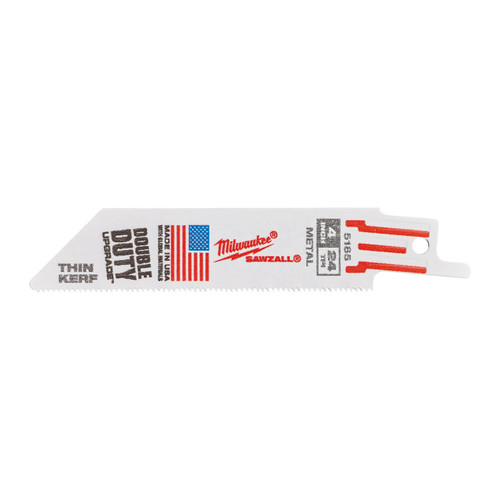 Milwaukee Sawzall 100mm 24tpi Thin Kerf Metal Reciprocating Saw Blade 5pk