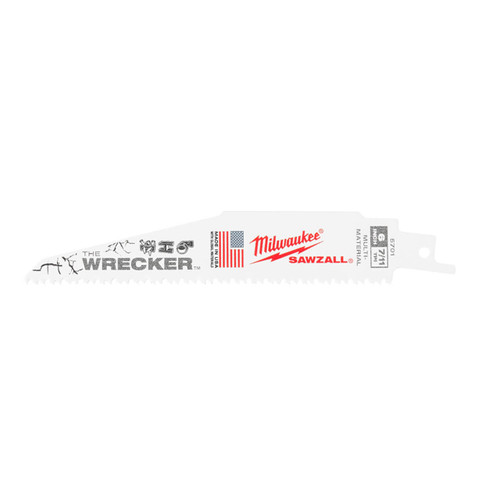Milwaukee Sawzall 150mm 7/11tpi The Wrecker General Purpose Reciprocating Saw Blade 5pk
