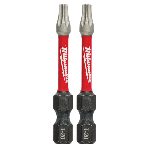 Milwaukee SHOCKWAVE 50mm (2”) T20 Torx Power Bit 2pk